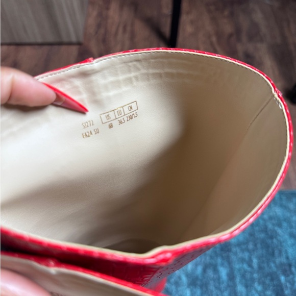 Stuart Weitzman Red Leather Knee Boots purchased but never worn - Picture 7 of 10